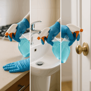  Aplicação do melhor desinfetante para casa em diferentes superfícies domésticas 